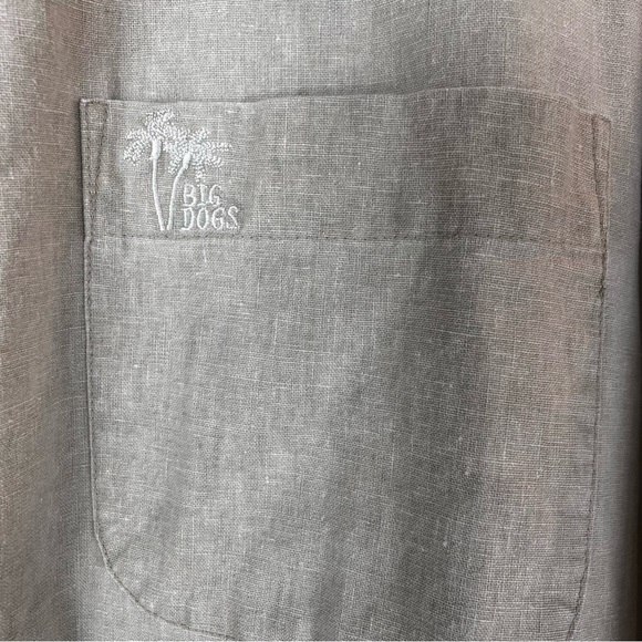 Big Dogs Mens Tan Short Sleeve Button-Up Vintage Shirt Tan Men's Shirt Size: 4X - Picture 6 of 15